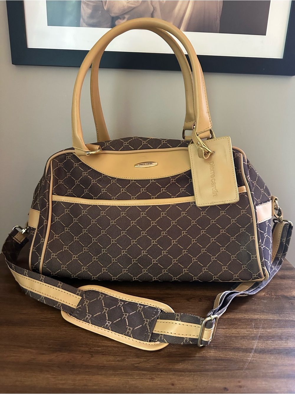 Pierre Cardin Signature Travel Duffle Bag Vintage